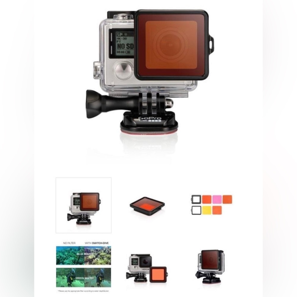GoPro Switch Dive Water Filter Camera Hero  4, 3+ & 3 Accessory Wocase
